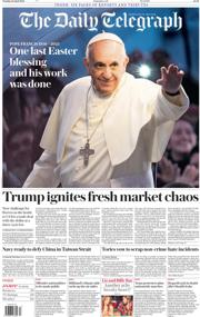 The Daily Telegraph front page for 22 April 2025