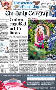 The Daily Telegraph (UK) Newspaper Front Page for 22 May 2017