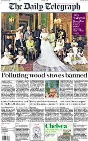 The Daily Telegraph (UK) Newspaper Front Page for 22 May 2018