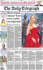 The Daily Telegraph (UK) Newspaper Front Page for 22 May 2023