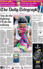 The Daily Telegraph (UK) Newspaper Front Page for 22 June 2011