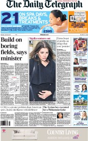 The Daily Telegraph (UK) Newspaper Front Page for 22 June 2013