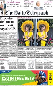 The Daily Telegraph (UK) Newspaper Front Page for 22 June 2018