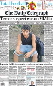 The Daily Telegraph (UK) Newspaper Front Page for 22 June 2020