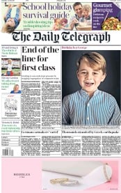 The Daily Telegraph (UK) Newspaper Front Page for 22 July 2017