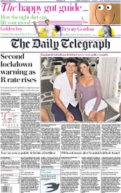 The Daily Telegraph (UK) Newspaper Front Page for 22 August 2020