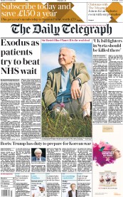 The Daily Telegraph (UK) Newspaper Front Page for 23 October 2017