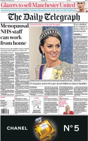 The Daily Telegraph front page for 23 November 2022