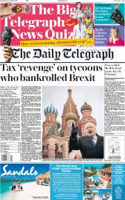 The Daily Telegraph (UK) Newspaper Front Page for 23 December 2017