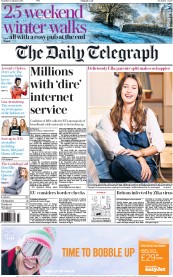The Daily Telegraph (UK) Newspaper Front Page for 23 January 2016