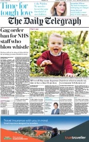 The Daily Telegraph (UK) Newspaper Front Page for 23 April 2019