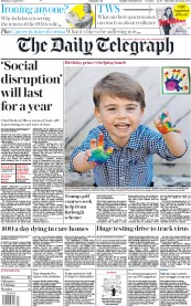 The Daily Telegraph (UK) Newspaper Front Page for 23 April 2020