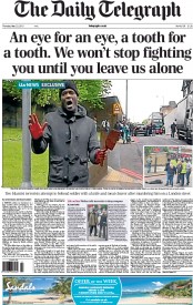 The Daily Telegraph (UK) Newspaper Front Page for 23 May 2013