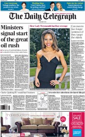 The Daily Telegraph Newspaper Front Page (UK) for 23 May 2014