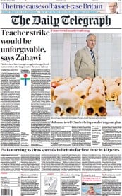 The Daily Telegraph front page for 23 June 2022