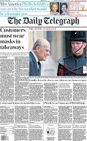 The Daily Telegraph (UK) Newspaper Front Page for 23 July 2020