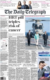 The Daily Telegraph (UK) Newspaper Front Page for 23 August 2016