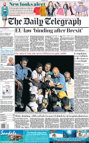 The Daily Telegraph (UK) Newspaper Front Page for 23 August 2017