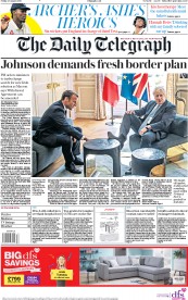 The Daily Telegraph (UK) Newspaper Front Page for 23 August 2019