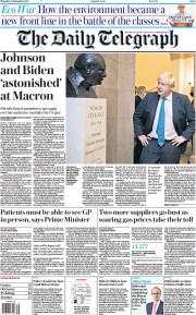 The Daily Telegraph (UK) Newspaper Front Page for 23 September 2021