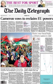 The Daily Telegraph Newspaper Front Page (UK) for 24 October 2011