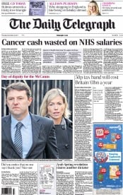 The Daily Telegraph (UK) Newspaper Front Page for 24 November 2011