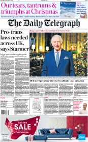 The Daily Telegraph (UK) Newspaper Front Page for 24 December 2022