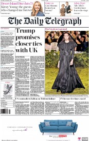 The Daily Telegraph (UK) Newspaper Front Page for 24 January 2017