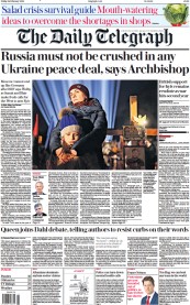The Daily Telegraph (UK) Newspaper Front Page for 24 February 2023