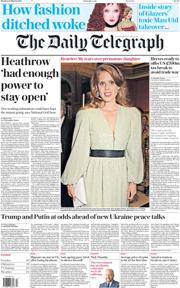 The Daily Telegraph front page for 24 March 2025