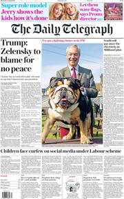 The Daily Telegraph front page for 24 April 2025