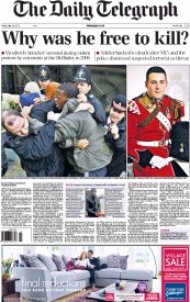 The Daily Telegraph (UK) Newspaper Front Page for 24 May 2013