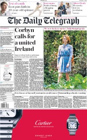 The Daily Telegraph (UK) Newspaper Front Page for 24 May 2018