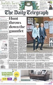The Daily Telegraph (UK) Newspaper Front Page for 24 May 2019