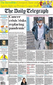 The Daily Telegraph (UK) Newspaper Front Page for 24 May 2021