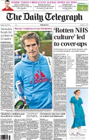 The Daily Telegraph (UK) Newspaper Front Page for 24 June 2013