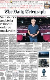 The Daily Telegraph (UK) Newspaper Front Page for 24 July 2020