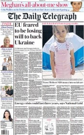 The Daily Telegraph (UK) Newspaper Front Page for 24 August 2022