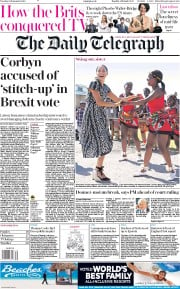 The Daily Telegraph (UK) Newspaper Front Page for 24 September 2019