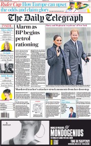 The Daily Telegraph (UK) Newspaper Front Page for 24 September 2021