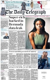 The Daily Telegraph (UK) Newspaper Front Page for 25 October 2017