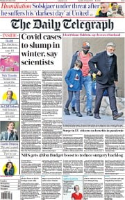 The Daily Telegraph (UK) Newspaper Front Page for 25 October 2021