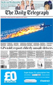 The Daily Telegraph (UK) Newspaper Front Page for 25 November 2015