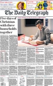 The Daily Telegraph (UK) Newspaper Front Page for 25 November 2020