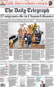 The Daily Telegraph (UK) Newspaper Front Page for 25 November 2021