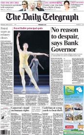 The Daily Telegraph (UK) Newspaper Front Page for 25 January 2012