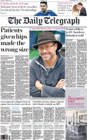 The Daily Telegraph (UK) Newspaper Front Page for 25 January 2016
