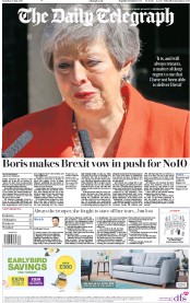 The Daily Telegraph (UK) Newspaper Front Page for 25 May 2019