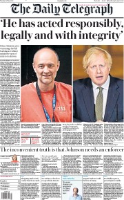 The Daily Telegraph (UK) Newspaper Front Page for 25 May 2020