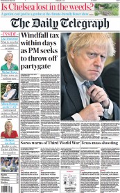 The Daily Telegraph front page for 25 May 2022
